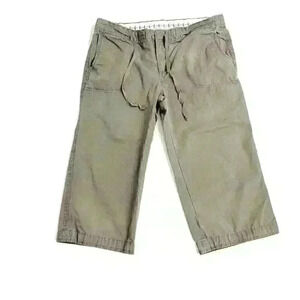 Old Navy Womens Size Medium Gray Capri Pants Cotton Pockets Wide Leg Y2K
